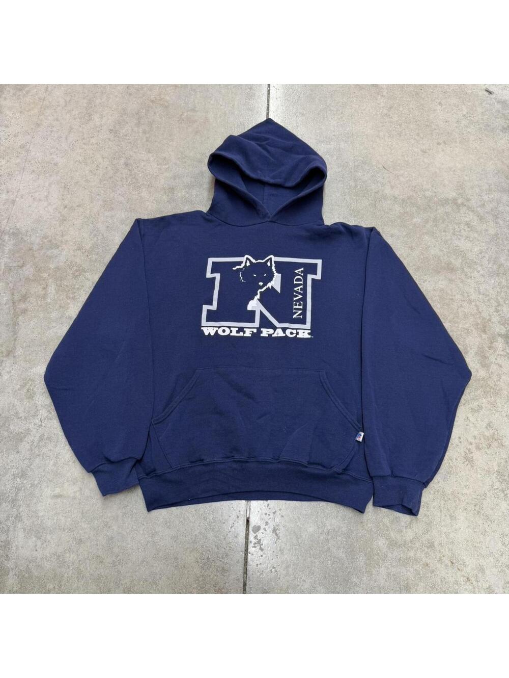vintage university of nevada wolf pack collegiate russell athletics hoodie large